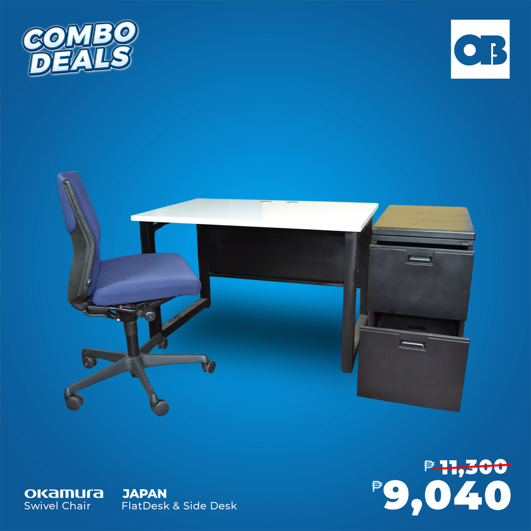 CD - Kokuyo Swivel Chair, Japan flat Desk and Side Desk