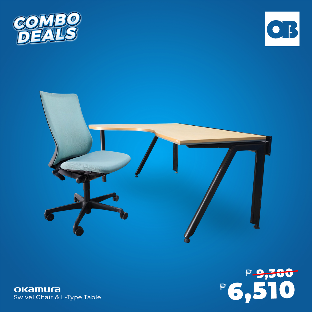 CD - swivel chair and L-type table set.