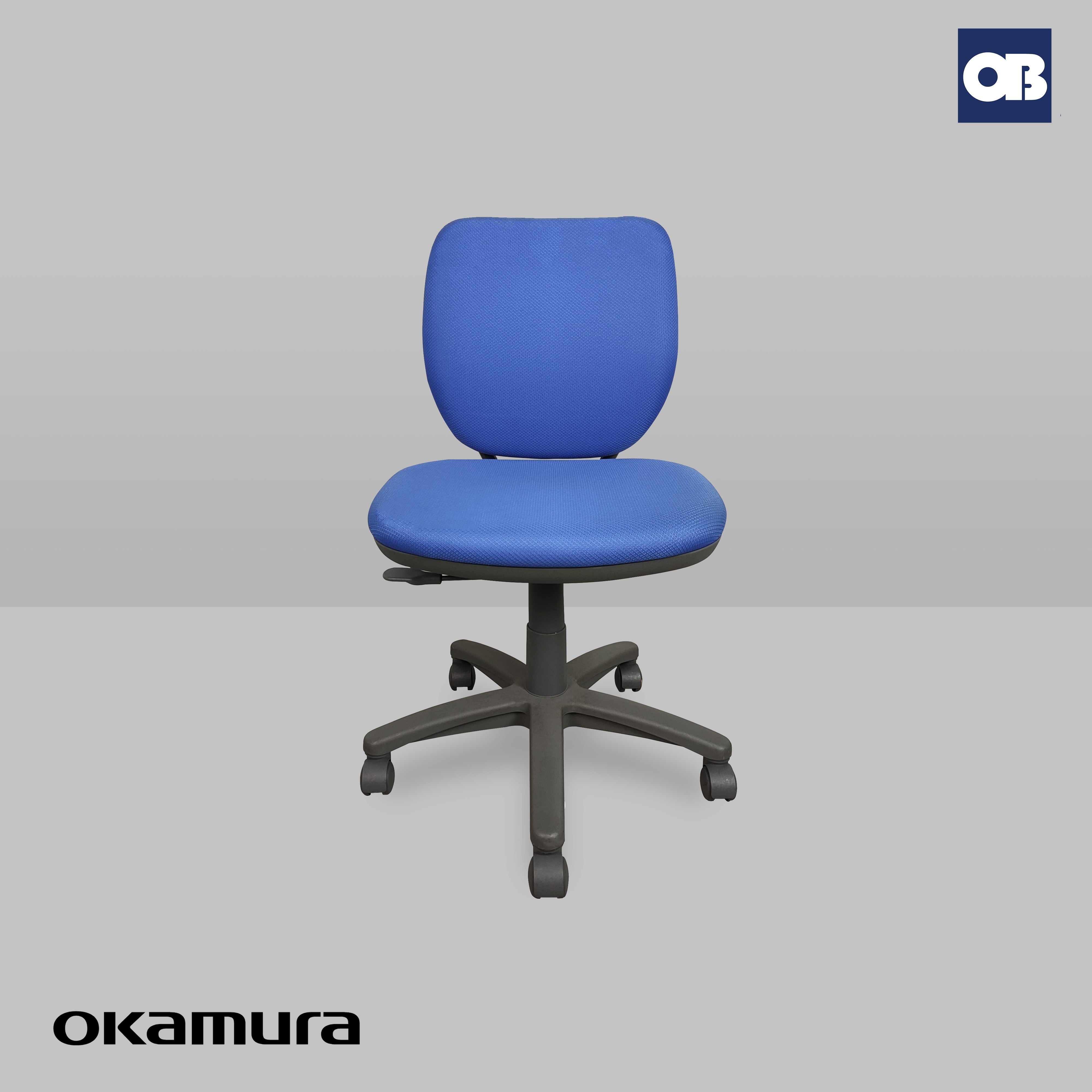 Office Blue Swivel Glider Okamura Swivel Chair