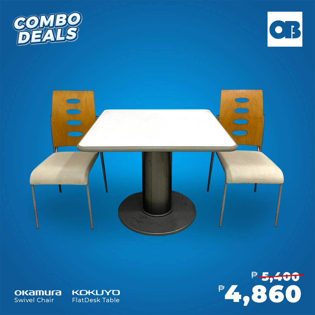 CD - swivel chair and flat desk table set.