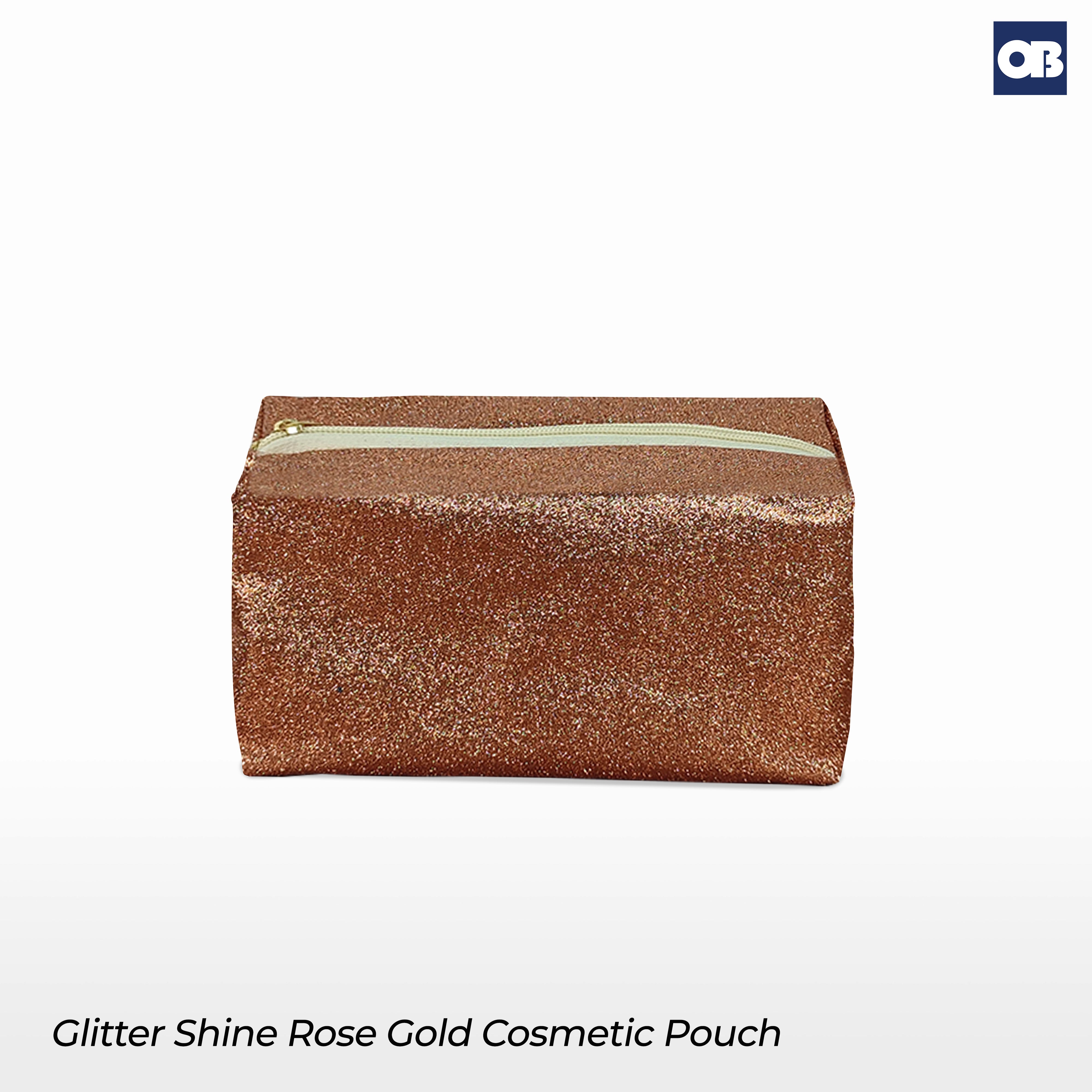 OB Glitter Shine Rose Gold Cosmetic Pouch